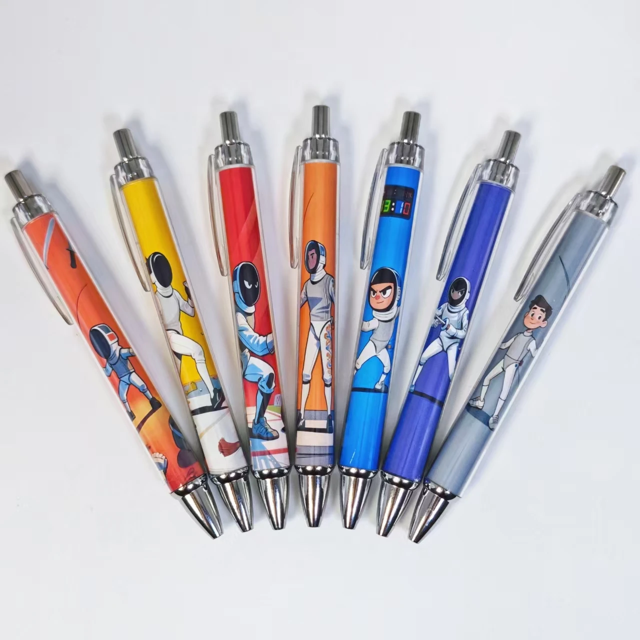 

8 шт./18 шт., тема спортсмена, пресс-ручка, фехтовальная спортивная шариковая ручка, ежедневное офисное обучение, канцелярские принадлежности, подарочная ручка