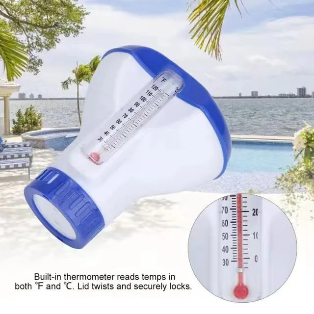 

New Floating Swimming Pool Thermometer Chemical Chlorine Automatic Dispenser Swimming Pool Temperature Measuring Tools