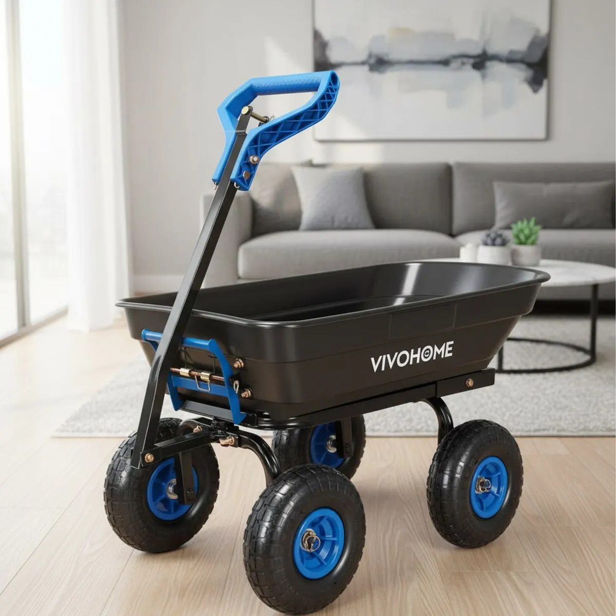 Heavy Duty Garden Cart 660lbs 10in Wheels Utility Trailer Yard Work