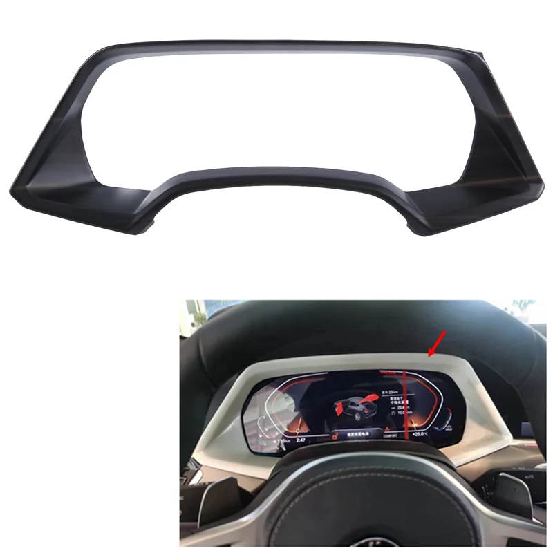 

BT-Car Peach Wood ABS Interior Dashboard Meter Display Frame Cover Trim Interior Mouldings For BMW X5 G05 X6 G06 X7 G07 Replacem