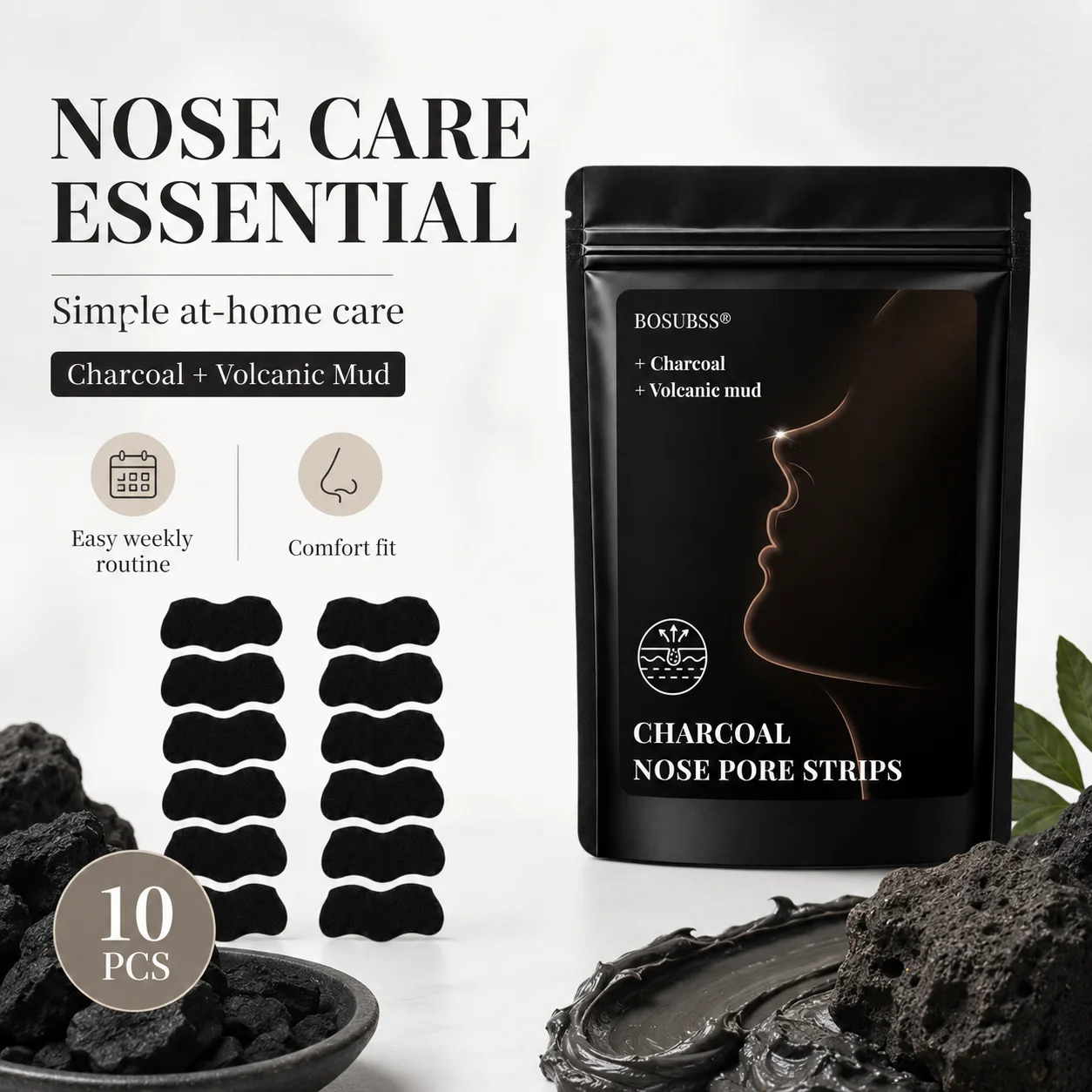 10 Pcs Charcoal Nose Care Stri - огляд і ціна Charcoal Pore Strip