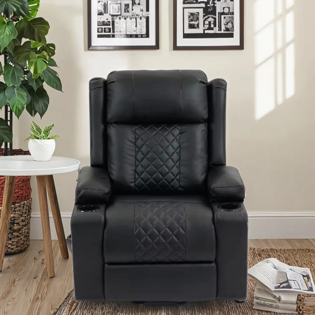 أريكة كرسي كهربائي بمقعد واحد على الطراز العتيق، تسخين تدليك مريح، رفع قابل للتعديل لكبار السن قابل للتمديد #1