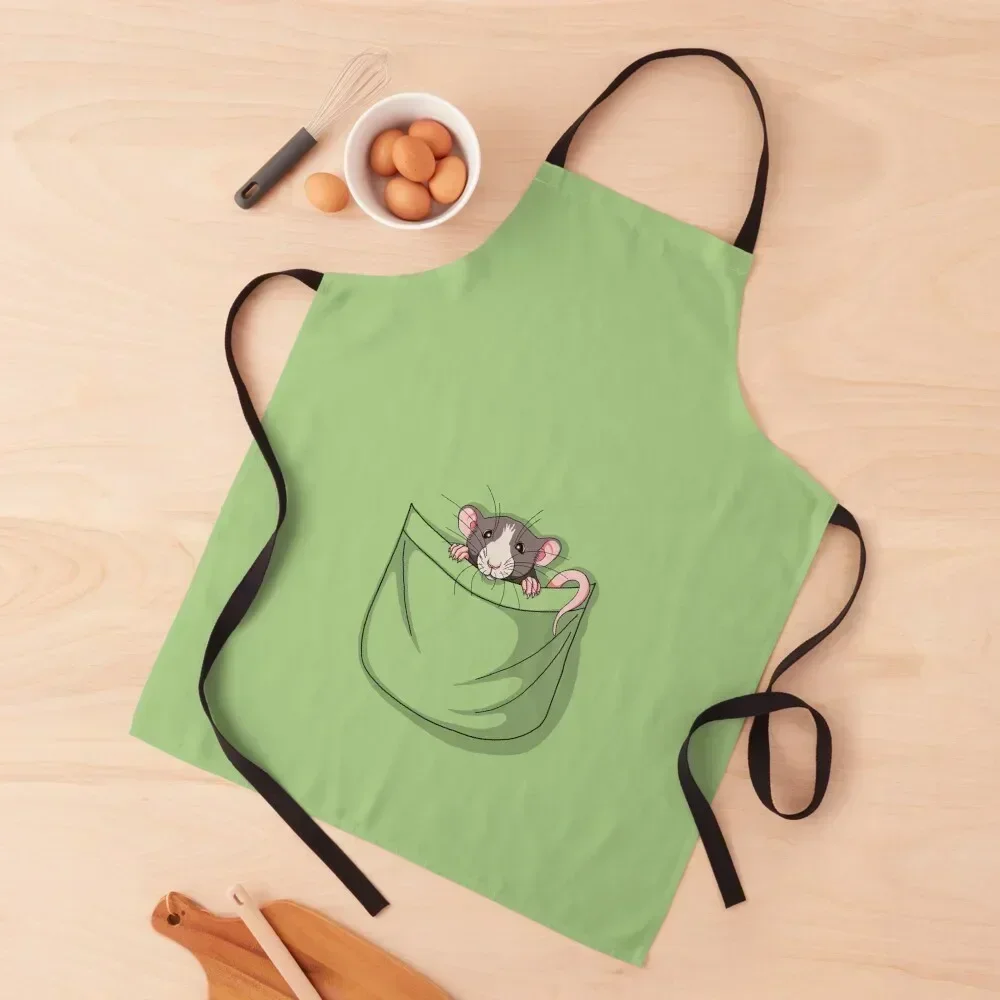 

Rat In A Pocket Apron Kitchen Items For Home painters Customizable Woman kitchen clothes for men Apron