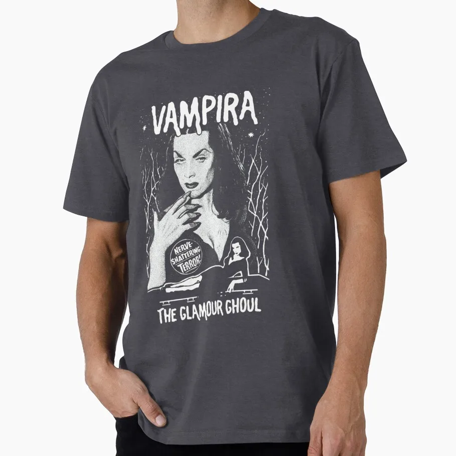 

Vampira 1217 80s horror movie Elvira Mistress Of The Dark Gift t shirt The glamour ghoul Graphic Clothes All size S-6XL tops