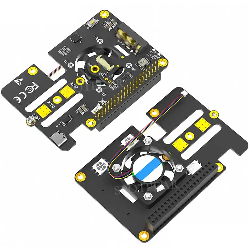 Raspberry Pi 5 3in1 With Fan 2280 2242 2230 PCIe to M.2 NVMe SSD Hat