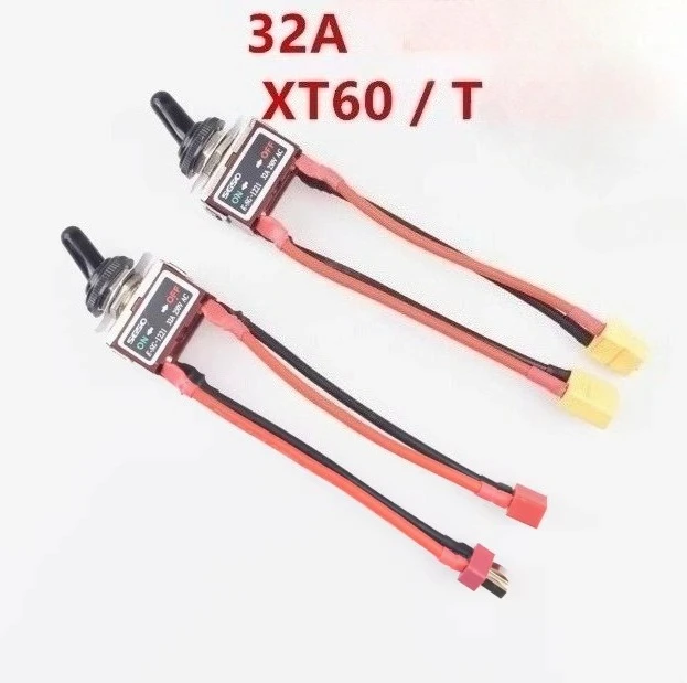 Silver contact high current rocker arm toggle switch 32A high current waterproof switch XT60/T plug remote control boat