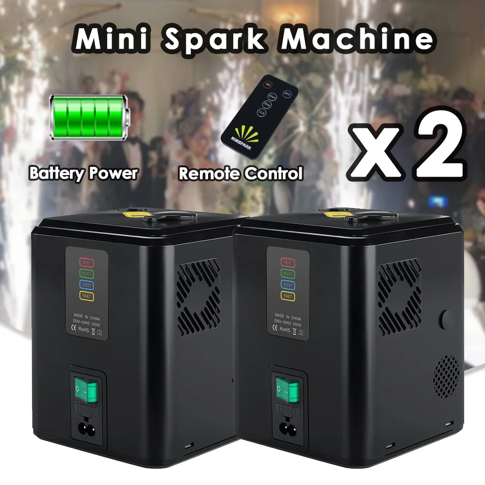 

2PCS Mini Spark Machine For Stage Effect Equipemnt Battery Power Remote Control DMX Party Indoor Wedding Stage Dj Disco Device
