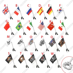 15mm-35mm tube diameter Universal Flag Pole Motorcycle Luggage Rack Flag Shelf Adjustable For Harley Honda Yamaha Suzuki