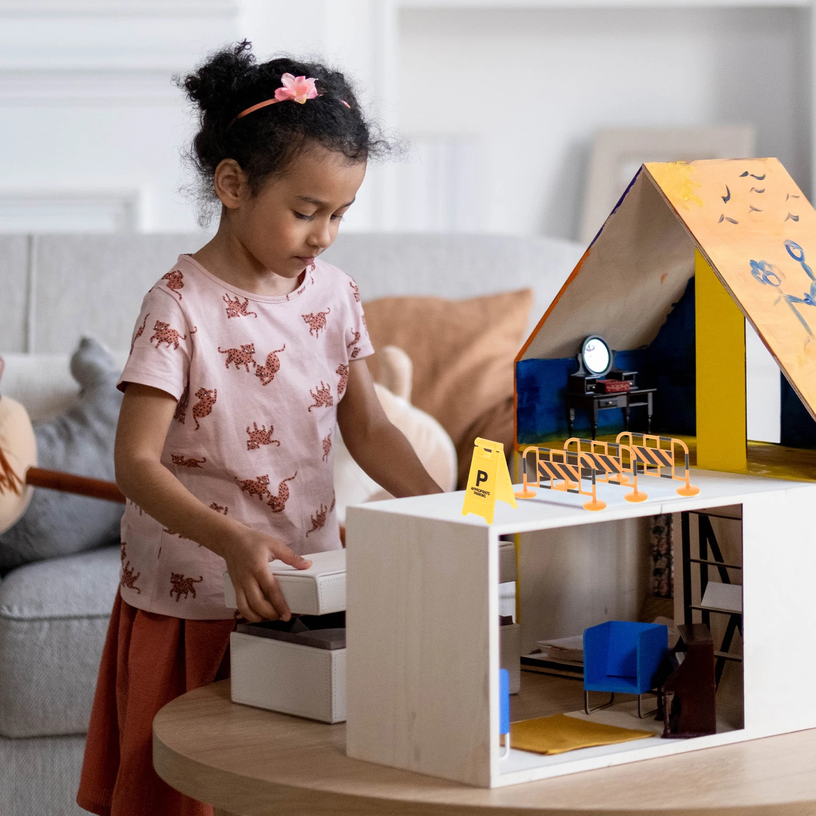 Traffic Sign Toy Simulation Roadblock Kit Kids Signs Pretend Play Toys Artificial Safety for Plastic