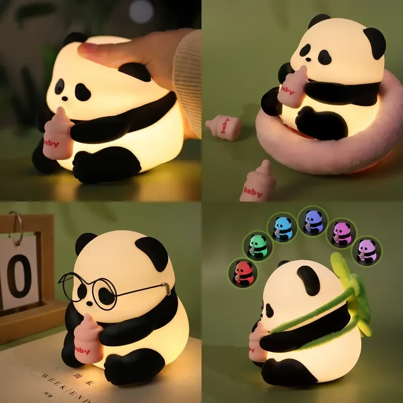 LED Night Light for Kids Baby Bedroom Silicone Touch Control 7 Color Changing Desk Lamp Novelty Gift Tap Switch Ambient
