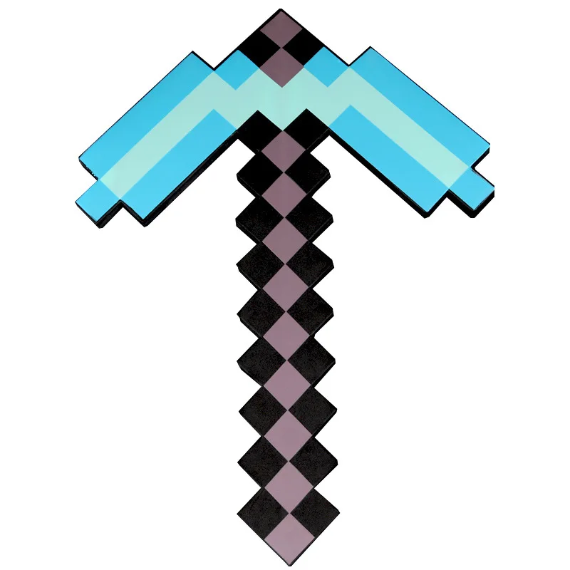 Game minecraft Design Blue Diamond Sword My world Soft EVA Foam Toy steve Sword ax Kids Lovely Toys For Children cosplay gift