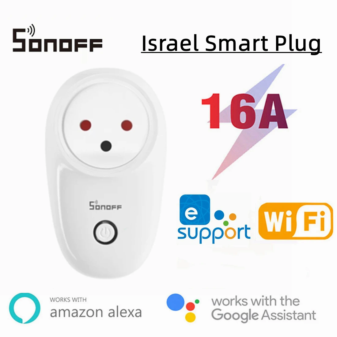 

Sonoff S26R2 Smart Wifi Plug 16A 4000W Wireless Remote Control Timing Socket Compatible with Alexa Ewelink APP For Israel