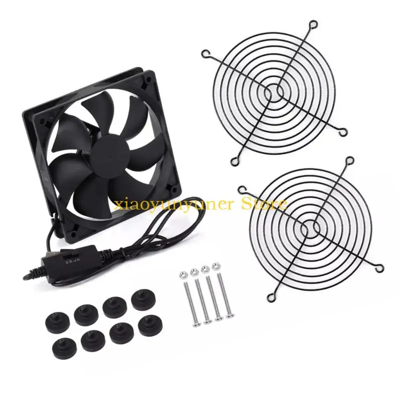 P9JB 120mm PWM Controlled Fan With Removable Metal Grille And Long Cable For Flexible Installation Option