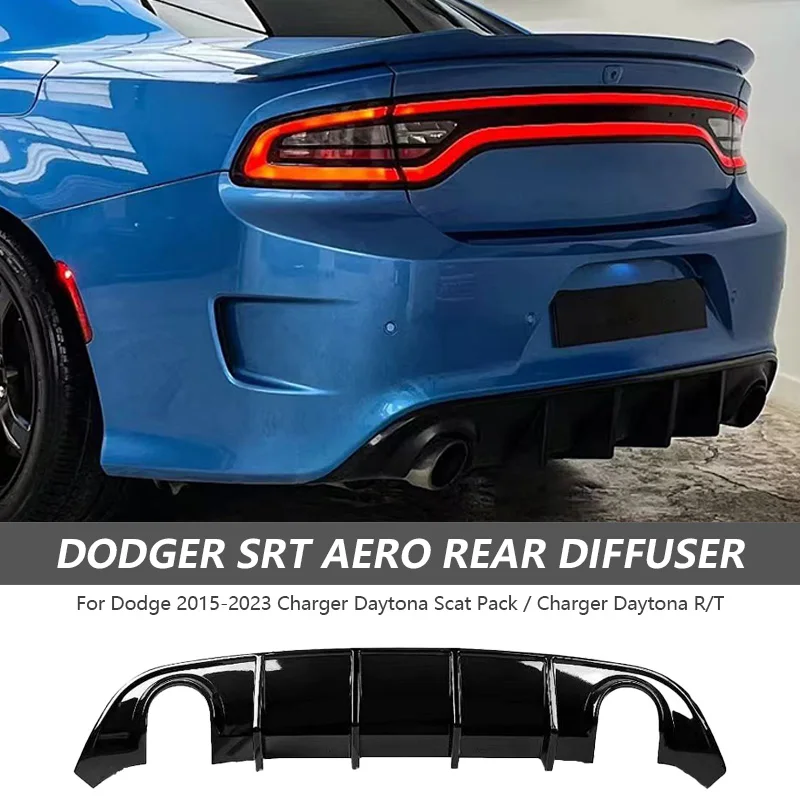 

Rear Bumper Lip For Dodge Charger SRT 2015-2023 Glossy Black Sport Body Kit Bumper Rear Diffuser Dodge Accessories Car Update
