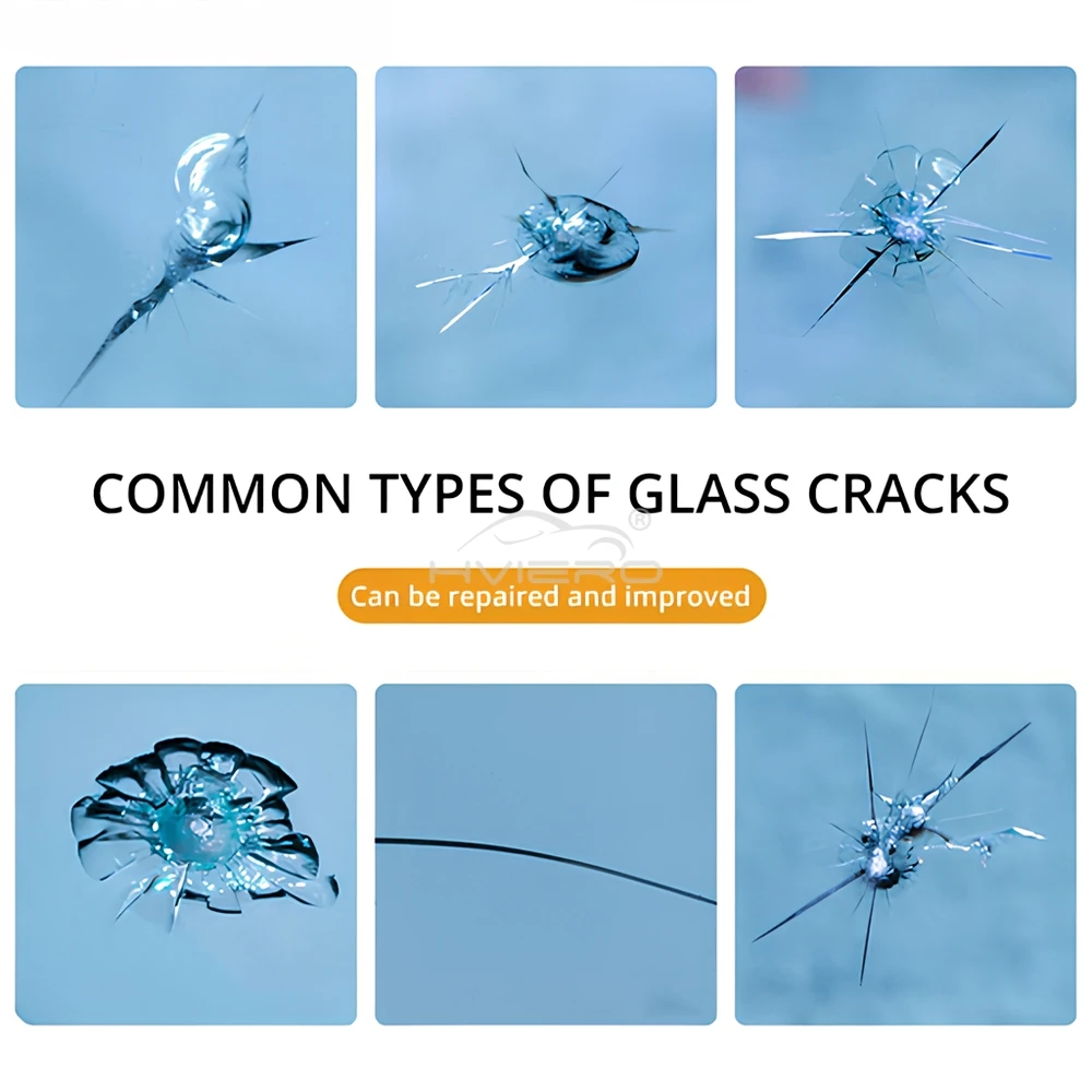 자동차 앞유리 수리 송진 키트 도구, 앞유리 파손 스크래치 복원 보호 스티커, 유리 클리너 관리, 흔적 세척 없음