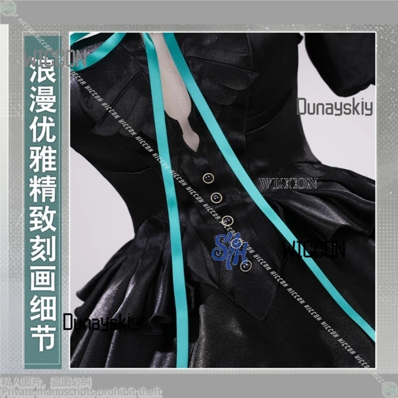 أنيمي لعبة فرسان كروس بانج دريم! Ave Mujica Cosplay Wakaba Mutsumi Goth Lolita فستان كعكة سوداء قبعة ريترو للهالوين #3