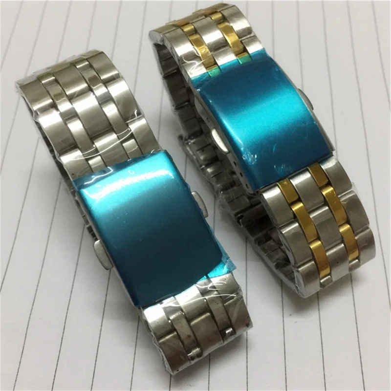 Stainless Steel Watchband Light Strap Links Bracelet 18mm 20mm 22mm Universal Wrist Band Silver Gold Belt Accessories