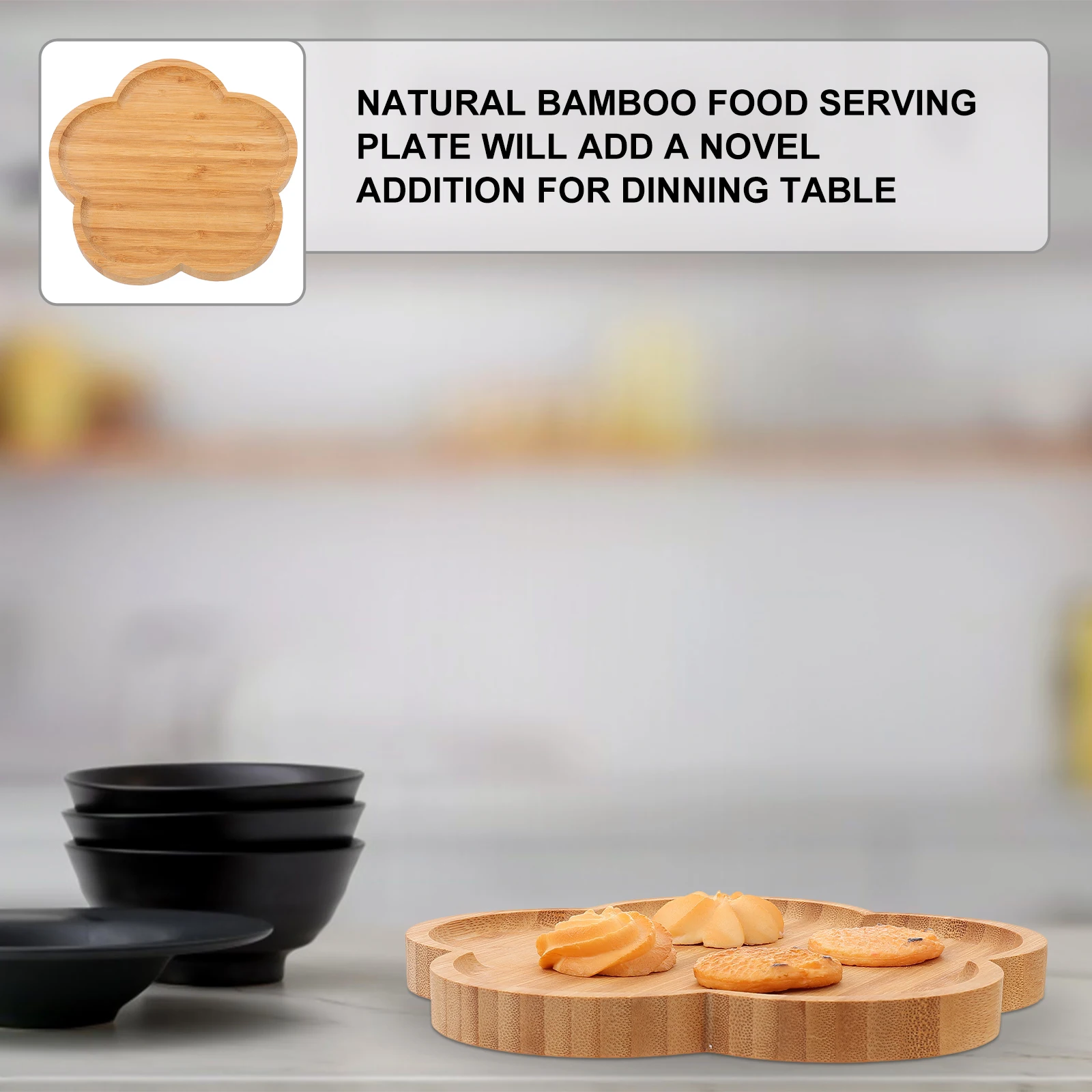 

Bamboo Breakfast Food Holder Pastry Board Wear Resistant Material Board Kitchen Helper