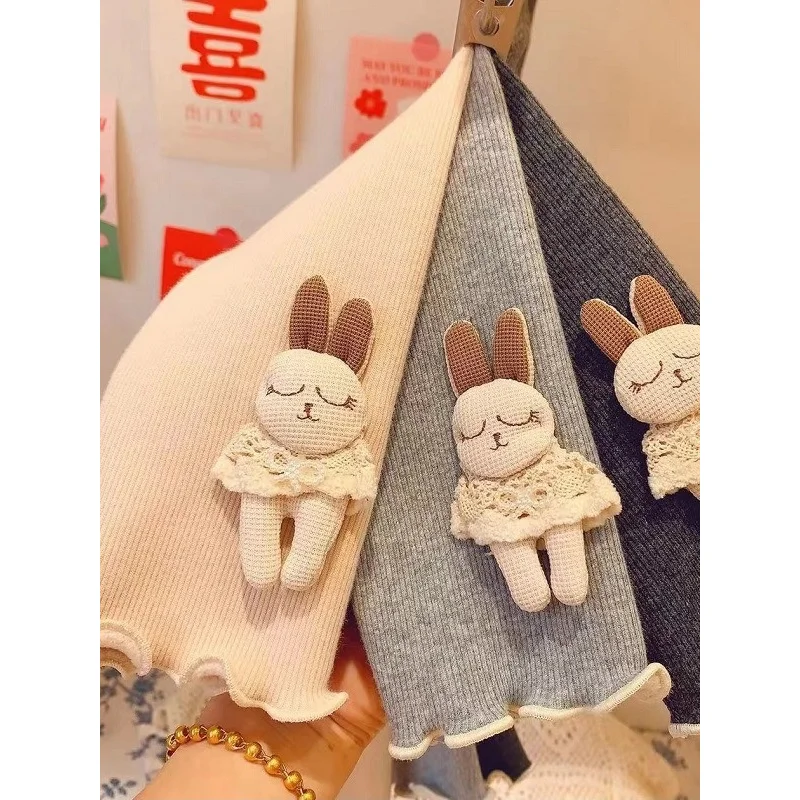 

Baby Girl Velvet Padded Leggings Autumn and Winter New Little Girl Rabbit Outer Wear Trousers Single-Layer Fleece-Lined Warm Pan