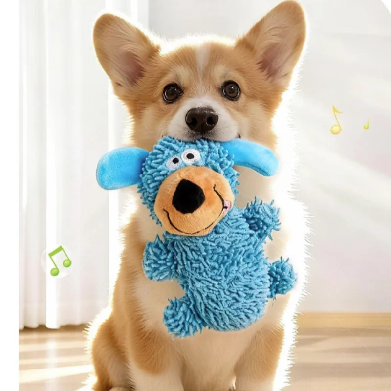 New Interactive Plush Dog Squeaky Toy - Microfiber Ball Chewer Toy Squeaky Monster Chew Toy for Small to Medium Dogs