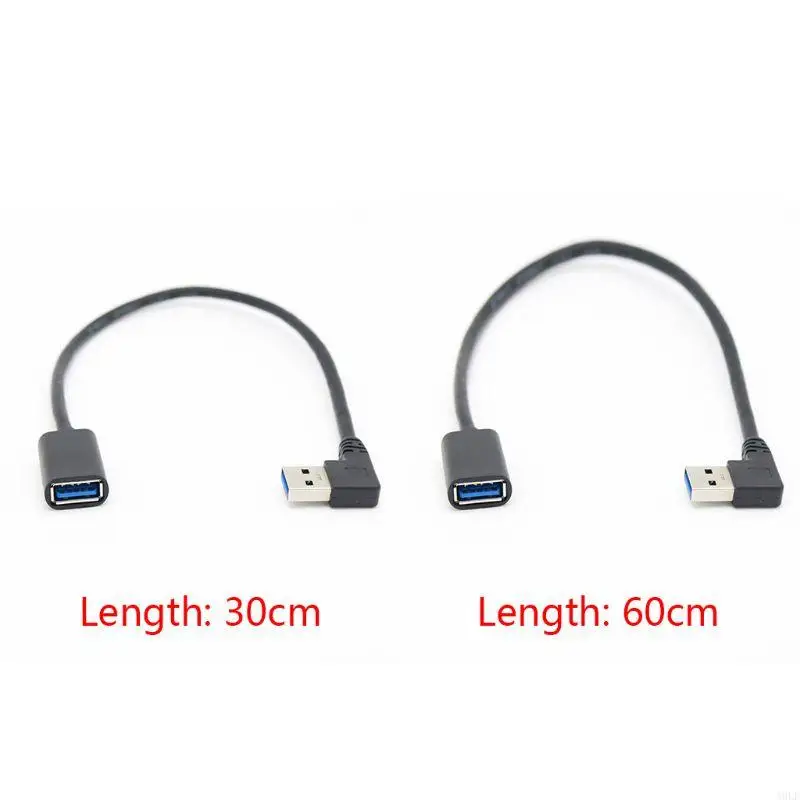 A9LF 90 Degree Super Speed USB Male to Female Extension Cable Cord