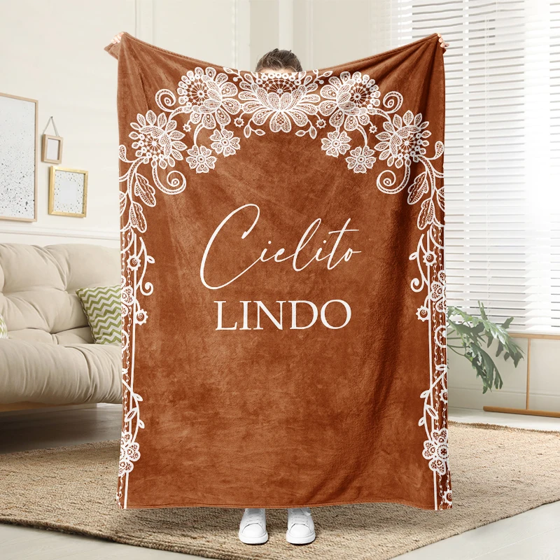 

Cielito Lindo Lace Pattern Flannel Blanket Soft Plush Cozy Sofa Bed Decor Gift