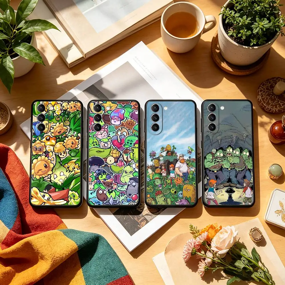 P-Plants Zombies Game  Phone Case Black Silicone Soft For Samsung S26,S25,S24,S23,S22,S21,S30,Ultra,Plus,Fe,Lite