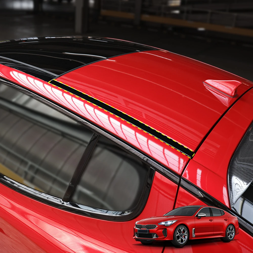 2Pcs For Kia Stinger 2018-2023 LHD/RHD ABS Roof Trim Cover Car Roof Edge Windshield Protector Strips  Exterior Accessories