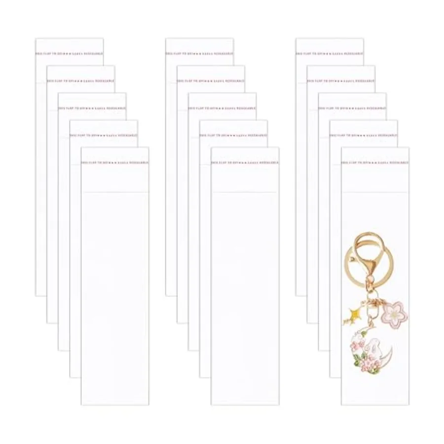 

Self Stick Cellophane Bags 200 Count 2" x 6" Long Self Adhesive Jewelry Cello baggies Self Sealing OPP Plastic Bags for Candy B
