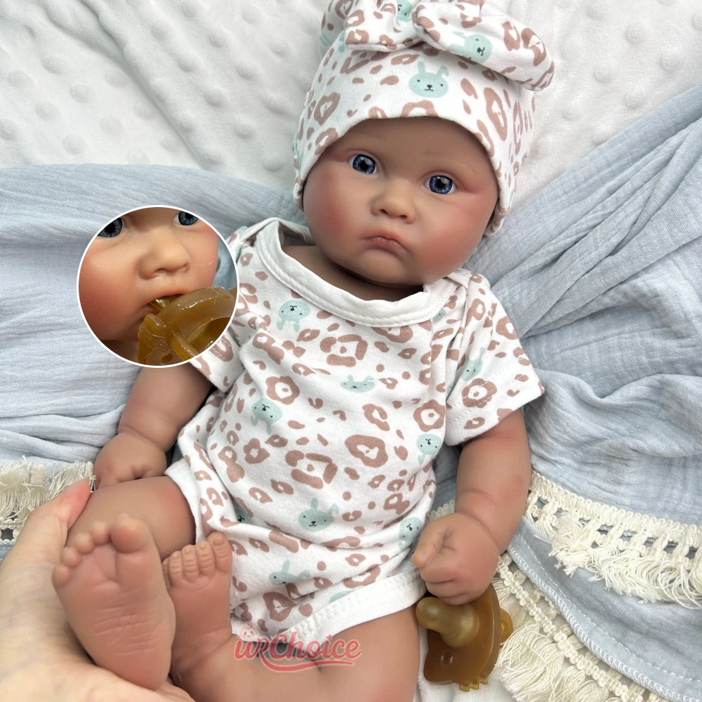 

18-дюймовая силиконовая кукла-реборн с темной кожей, полностью мягкая, реалистичная, с 3D-эффектом оттенка кожи, утяжеленная, для новорожденных, подарок для людей с болезнью Альцгеймера