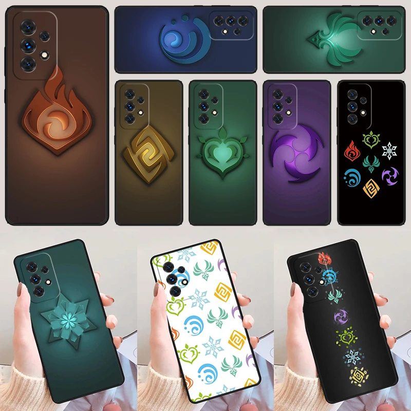 

Ударопрочные элементы Genshin для Samsung Galaxy A52 A72 A73 A20e A21S A50 A70 A11 A12 A42 A31 A40 A51 A71 A32 A80 A91, чехол для телефона