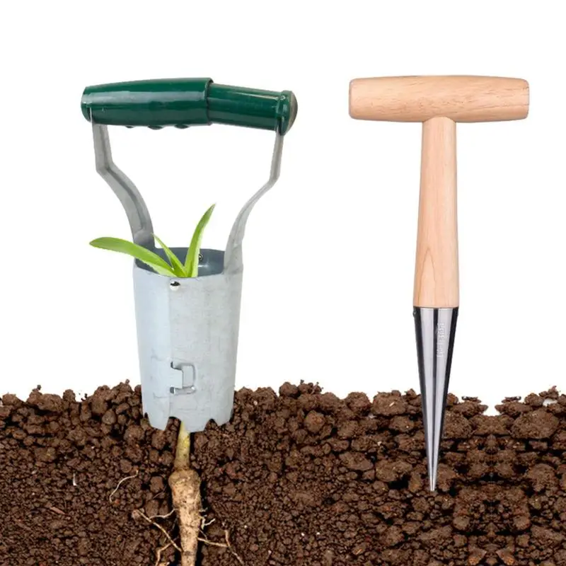 Bulb Planter Tool Set 2 Pcs Garden Tool For Bulb Planting Garden Bulb Tool Set For Garlic Tulip Daffodil Vegetable Seed Planting