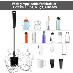 Stainless Steel Water Bottle Cleaning Scrubbing Brush Bottle Cleaning Brush Cup Wine Glass Long Handle Scrubbing Brush