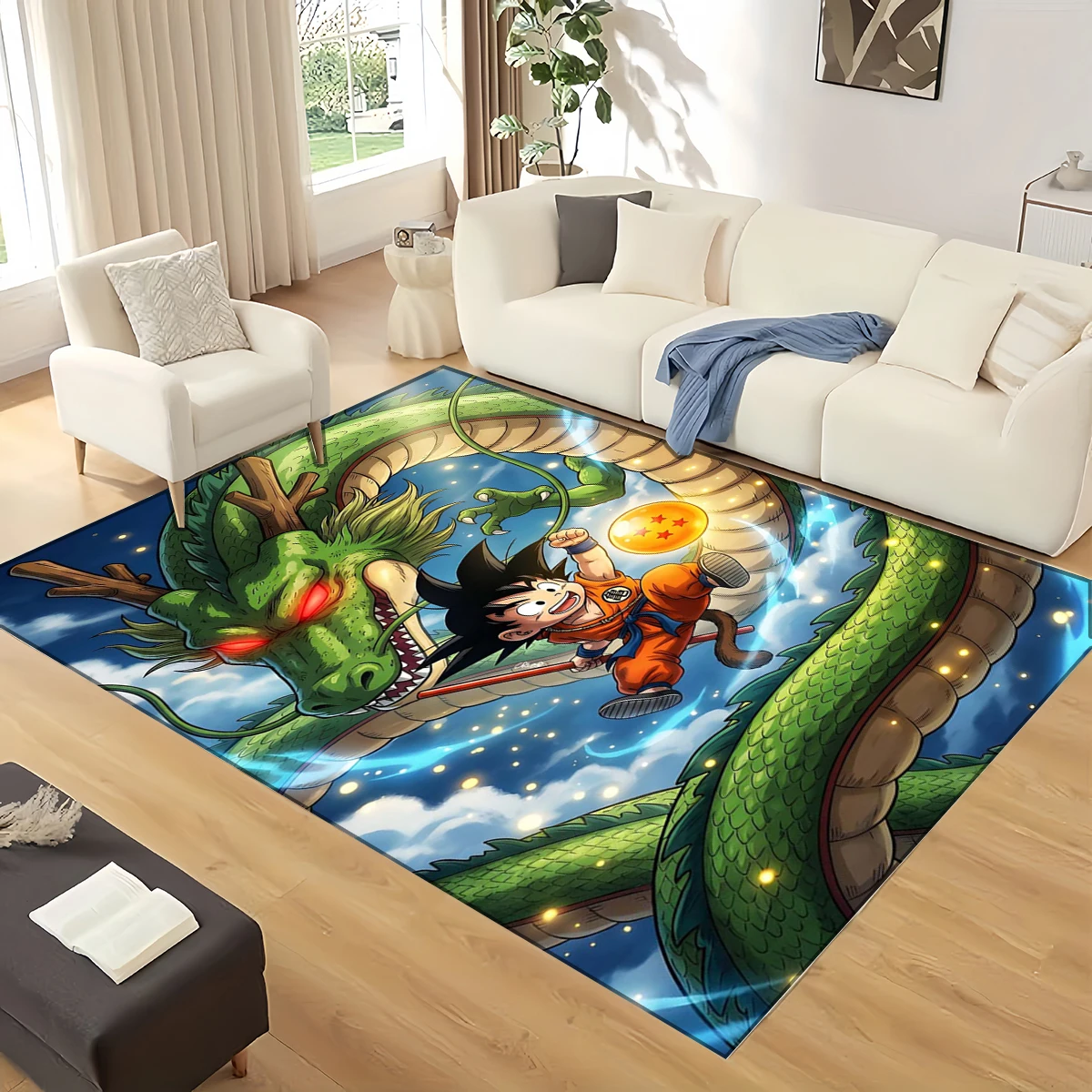 3D Vintage D-Dragon B-BALL Cartoon Large Carpet Rug for Home Living Room Bedroom Sofa Doormat Decor,Area Rug Non-slip Floor Mat