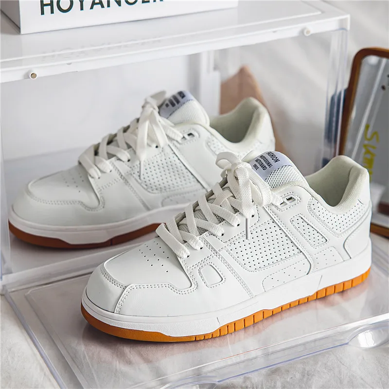 

EZIIOT Мужская классическая спортивная обувь, повседневная удобная дышащая кружевная износостойкая подошва белого цвета, размер 39-44