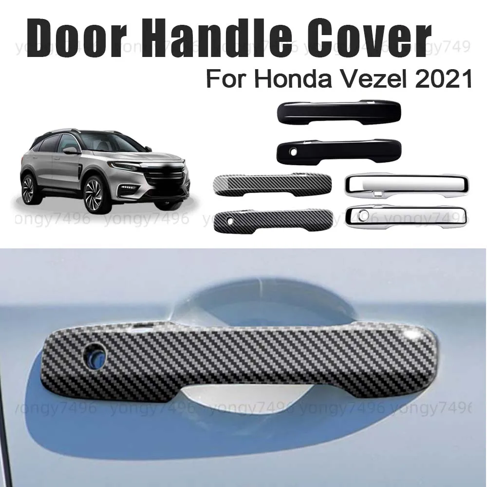 

Car Upgrade Door Handle Cover For Honda Vezel 2021 Silver Black Carbon Fiber Cars Accessories Decoration Styling Stickers