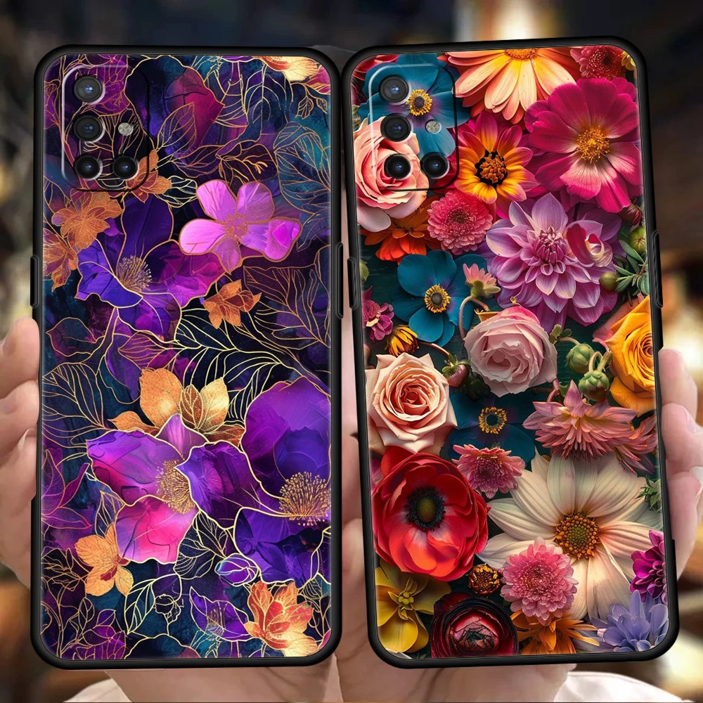 Colorful Flower Luxury Phone Case For Oneplus 10T 11 R10 Nord N100 N200 N10 10 7 8 9 7T 8T 9R 9RT CE 2 Z Pro 5G Silicone Cover