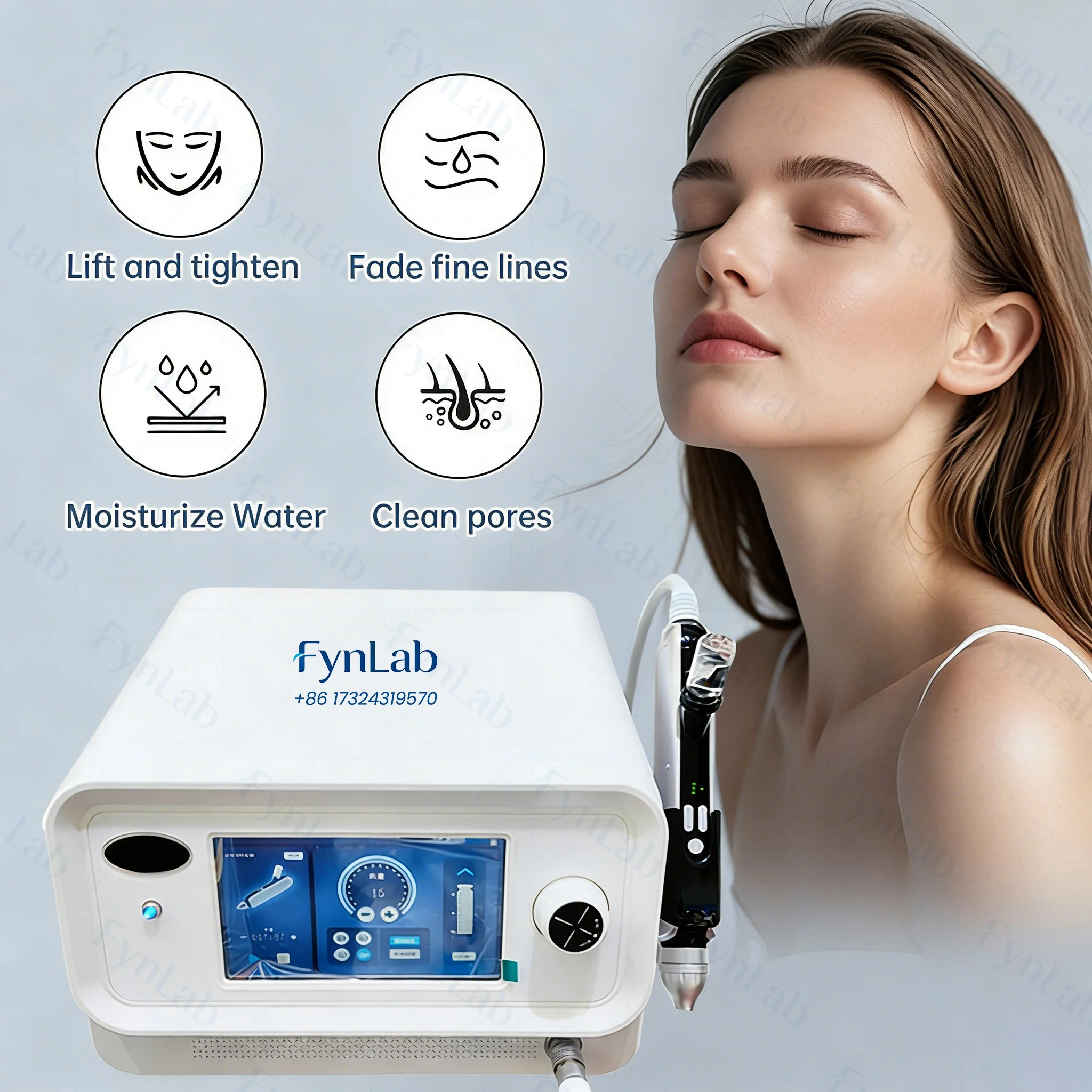 

High Pressure Oxygen Jet Facial Machine – Hydro Dermabrasion Water Oxygen RF Skin Rejuvenation Hydrating Beauty Device