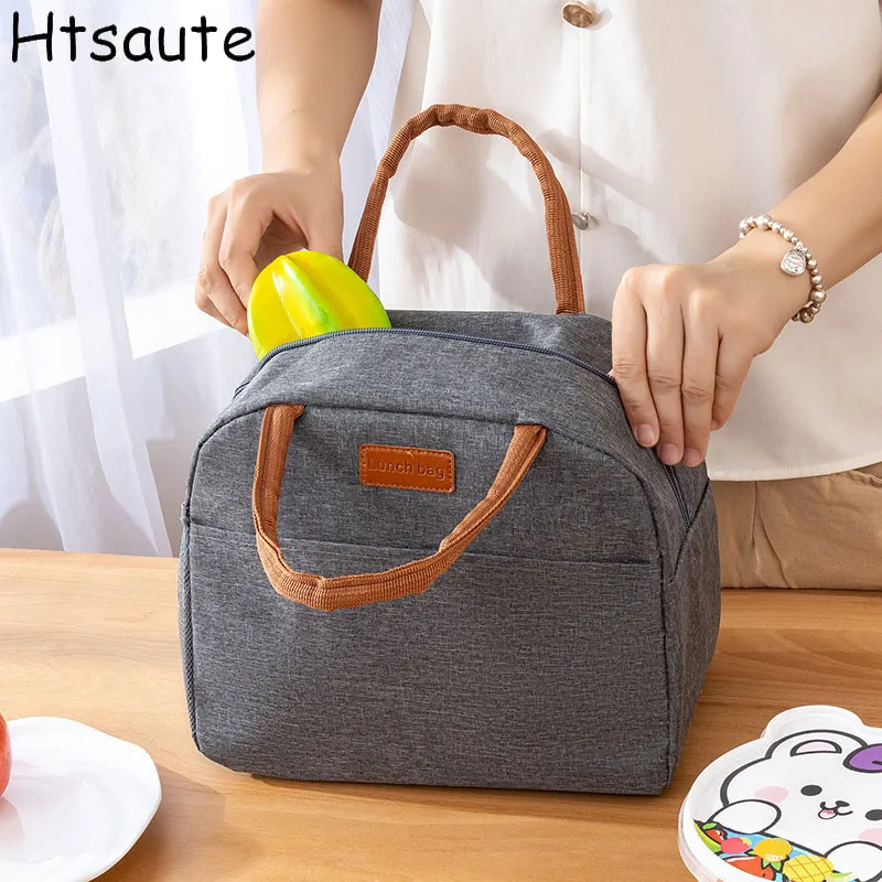 

Food Bag Larger Capacity Lunch Bags Leakproof Cooler Bag Food Lunch Containers Hand-held Bento Bag For School Work Office Picnic