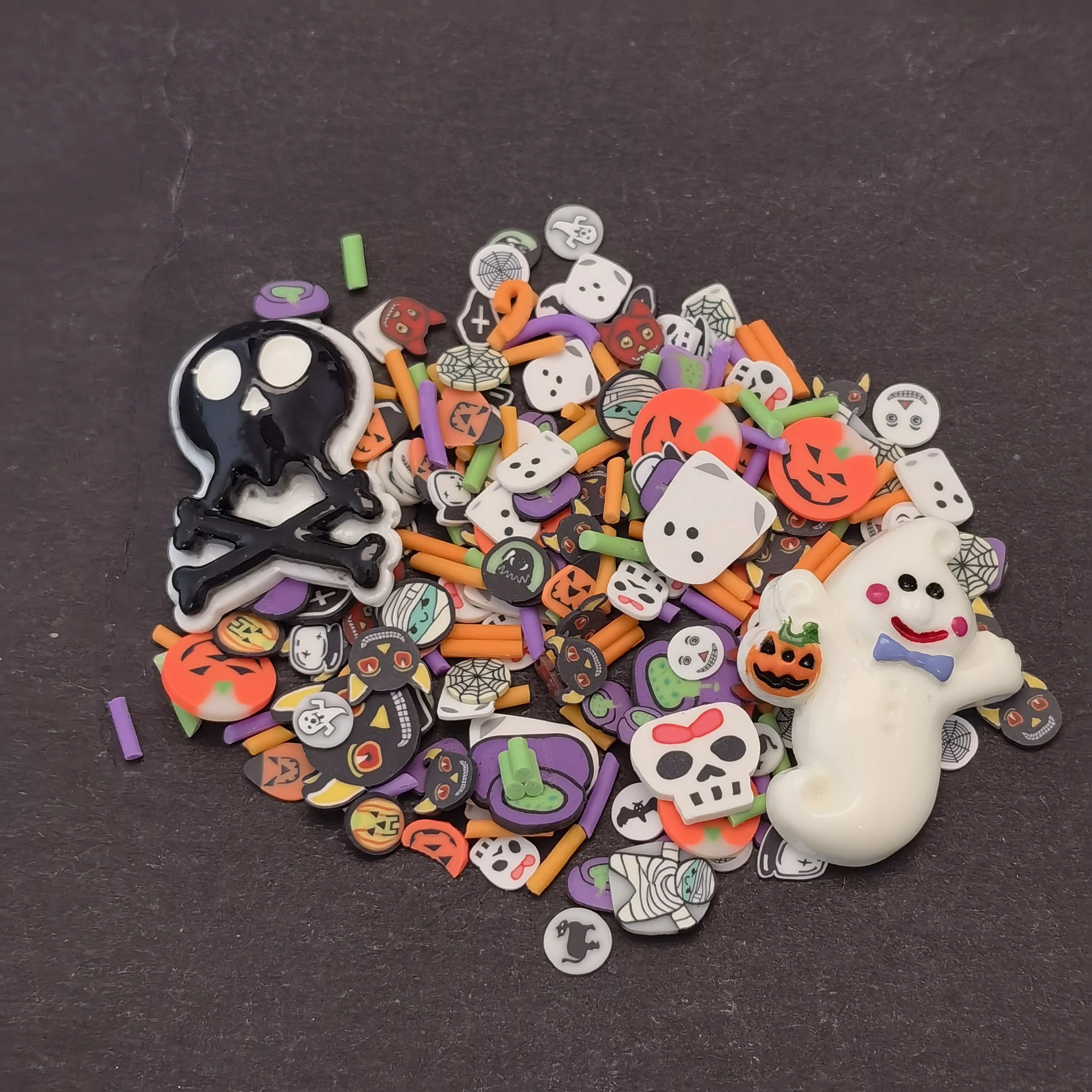 Halloween Slime Slices Polymer Clay Pumpkin Ghost Sprinkles Crafts Nail Shaker Card Decoration DIY Crystal Mud Filler Accessorie