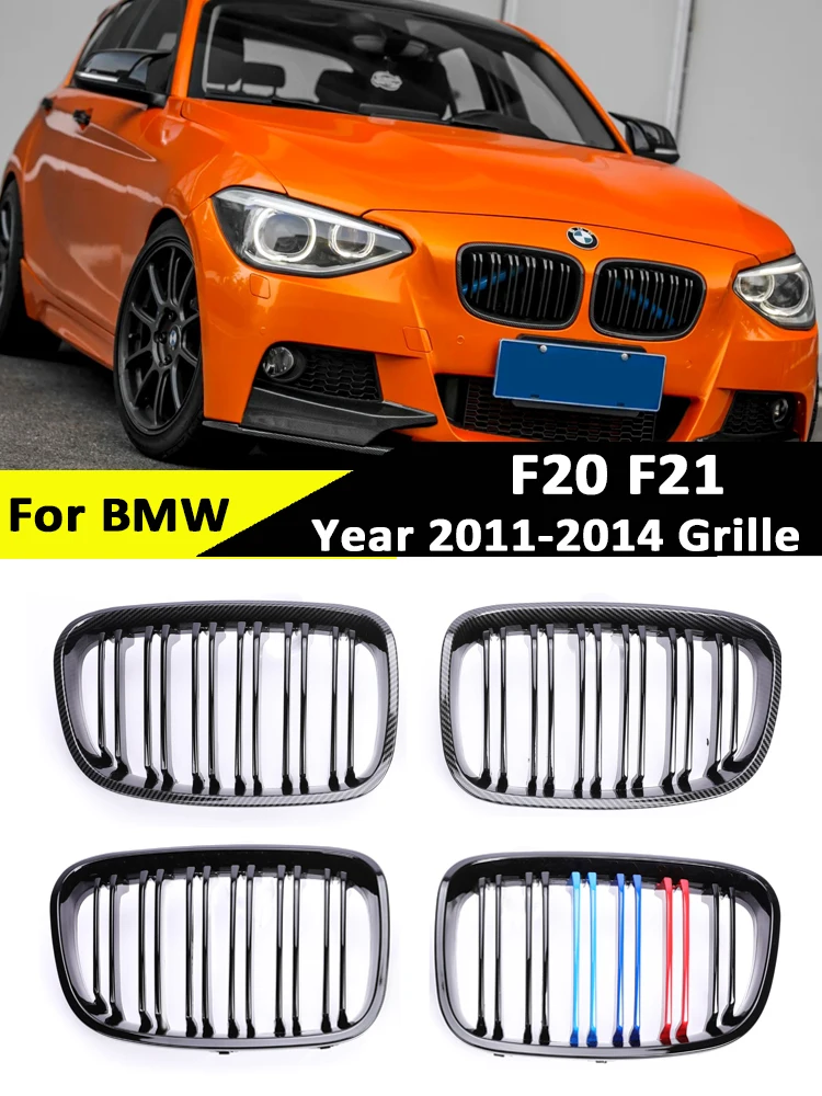 

Grille for BMW 1 Series F20 F21 2011-2014 Intake Front Bumper Kidney Carbon Fiber M Style Racing Grill Cover 116i 118i 120i 125i