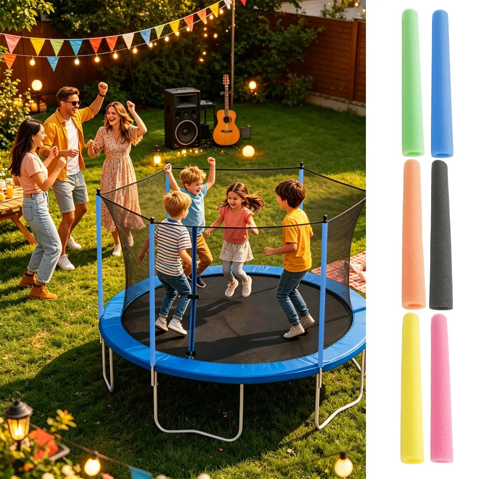Trampoline Pole Covers Weather Resistant Waterproof Dustproof Trampoline Poles Protection Cover Replacement For Kids Parents