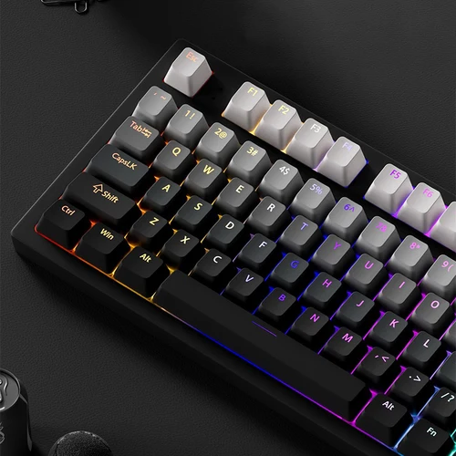 Teclas RGB retroiluminadas con gradiente, perfil OEM, teclas PBT de doble disparo para teclado mecánico para jugar Mx Switch, teclas con diseño ISO DIY