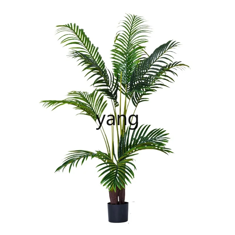 

Yjq Light Luxury Areca Palm Artificial Green Plant Indoor Living Room Landscaping Decoration Floor Ornaments