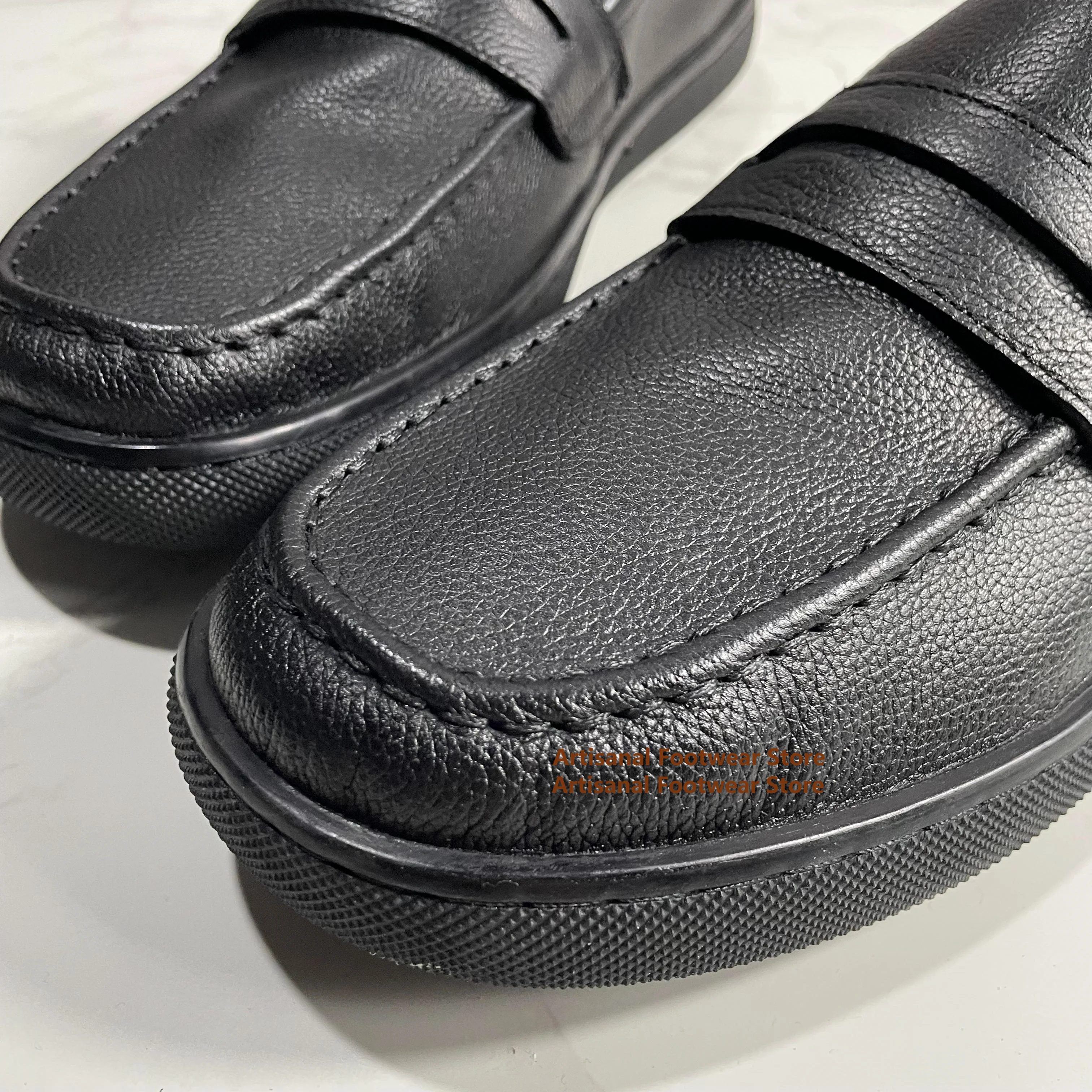 

Flat Loafers Men's Soft Leather Soft Soled Casual Leather Shoes Comfortable Slip On Men Shoes Spring and Autumn Casual Shoes