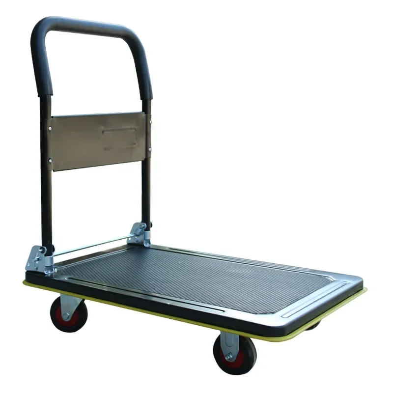 Black heavy steel 400kg folding platform trolley