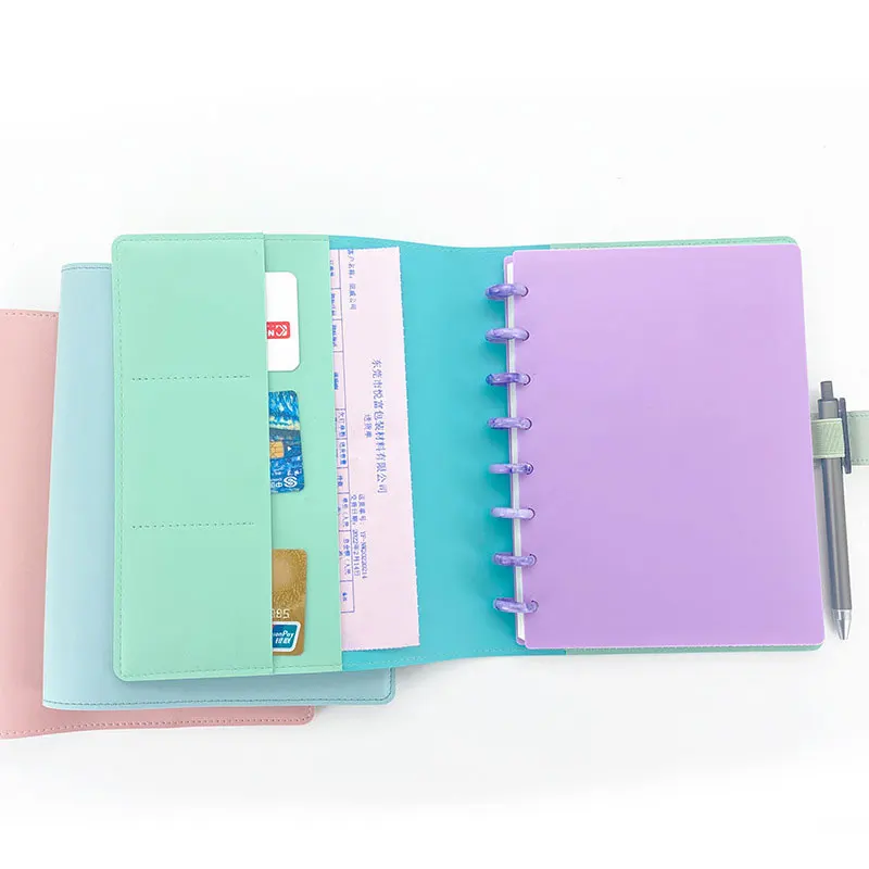 

2022 T Puncher Notebook Mushroom Hole Planner Cover A5 Pink Blue Green Business Journal Diary