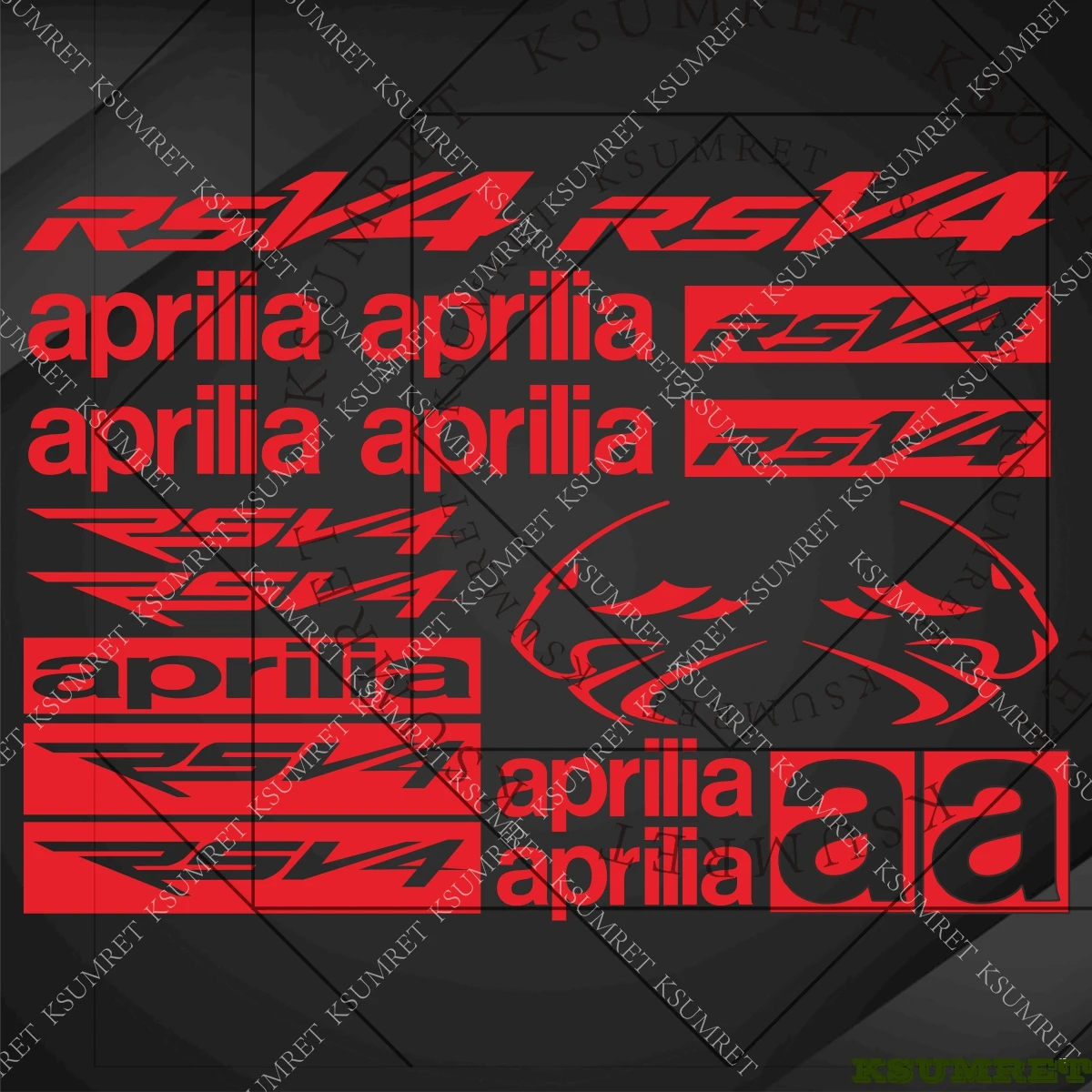 

Наклейки для мотоцикла Aprilia RSV4: наклейки на топливный бак и кофр