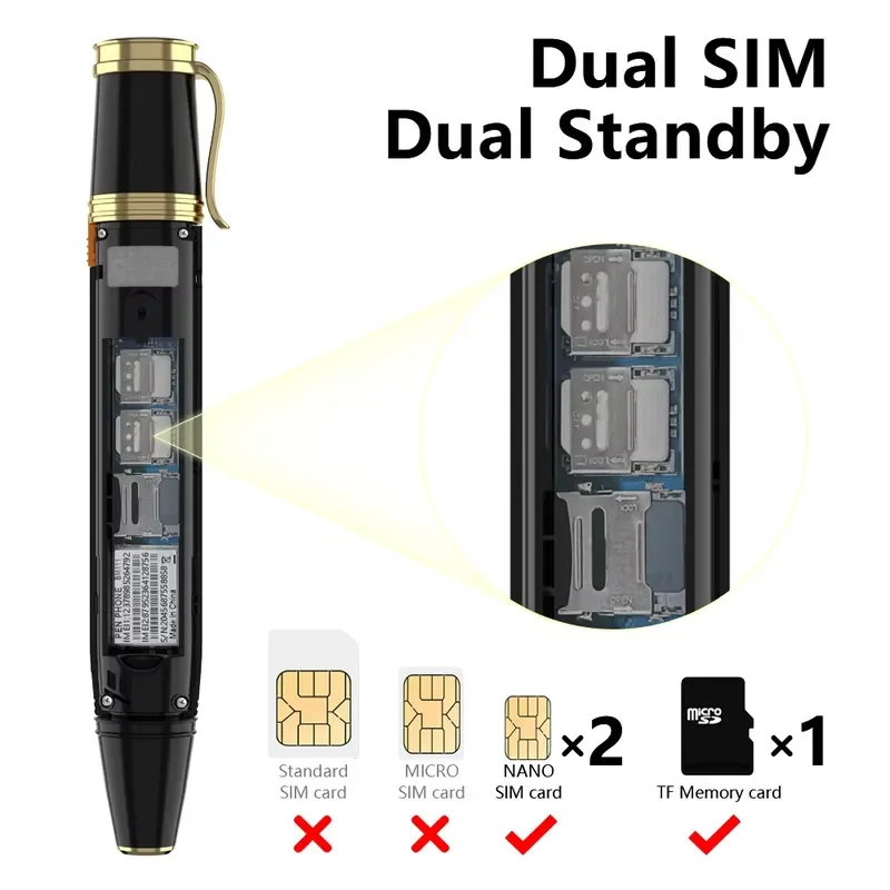 2026 Original Mobile Cell Phone Pen Fan Three In 1 Multifunction Bluetooth Call Dial Recorder Magic Voice Dual Card MP3