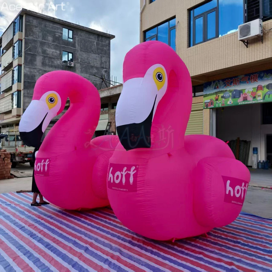 Custom Giant Inflatable Pink Flamingo Sculpture, Tropical Bird Prop for Beach Resort & Water Park Entrance Decor